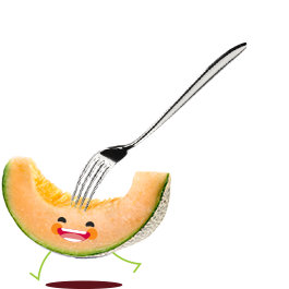 Petit melon avec une fourchette